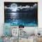 Designart - Romantic Full Moon Over Sea - Seascape Framed Canvas Art Print